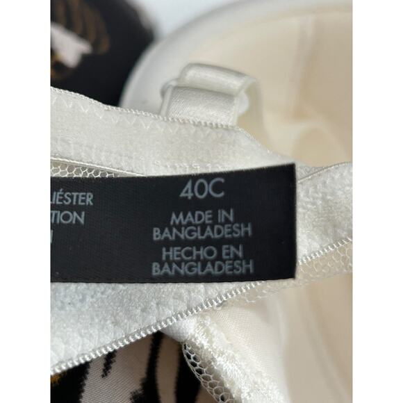 Smart and Sexy Bra SA575 Size 40C White Sequin Underwire Full Coverage - Picture 7 of 9